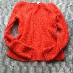 Gap boat neck long sleeve sweater red-orange